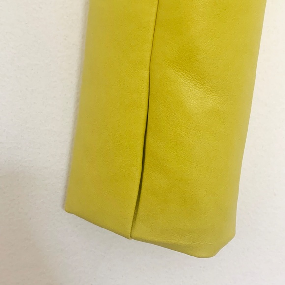 7 For All Mankind Jacket - Faux leather Cropped Biker Coat in Yellow - Size S - Picture 11 of 12